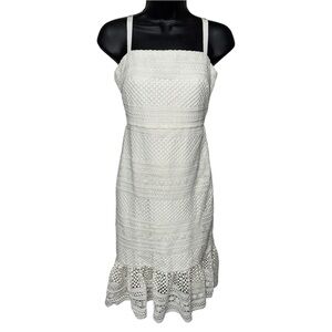 Women’s J. Crew Ivory Geometric Lace Cocktail Dress - 0